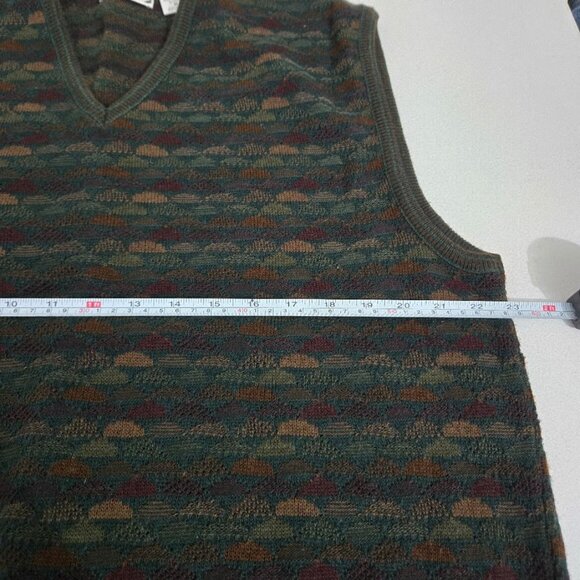 Collezione Dante Mens Italian Wool Blend Sweater Vest Sz M V-Neck Grandpa Church - Picture 5 of 8